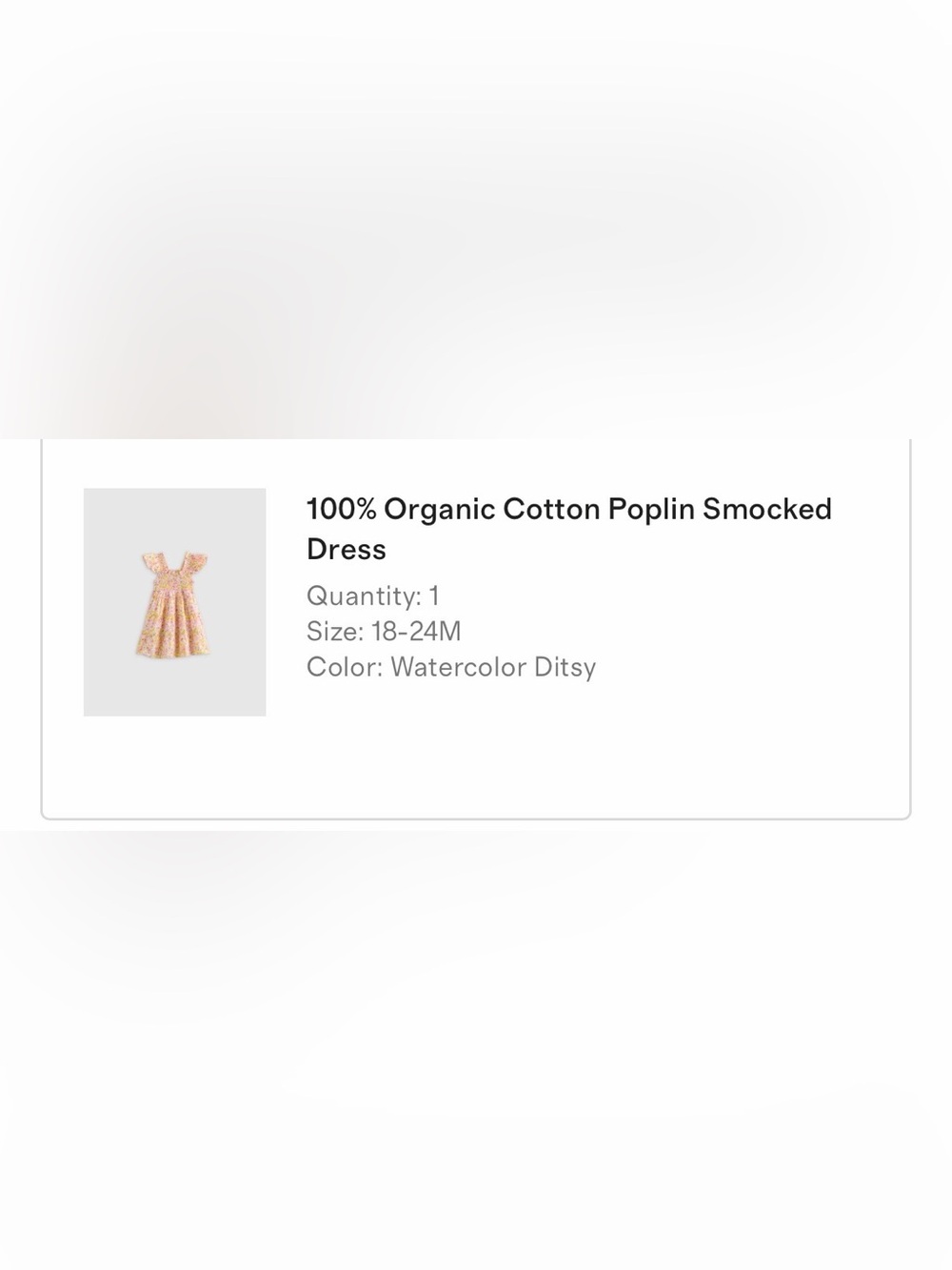 Quince 100% organic cotton poplin smocked dress 18-24 months watercolor ditsy - Picture 6 of 6